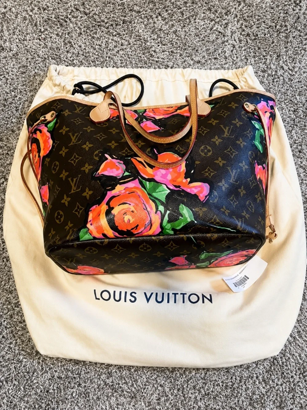 Louis Vuitton Stephen Sprouse Monogram Roses Neverfull MM Tote Bag